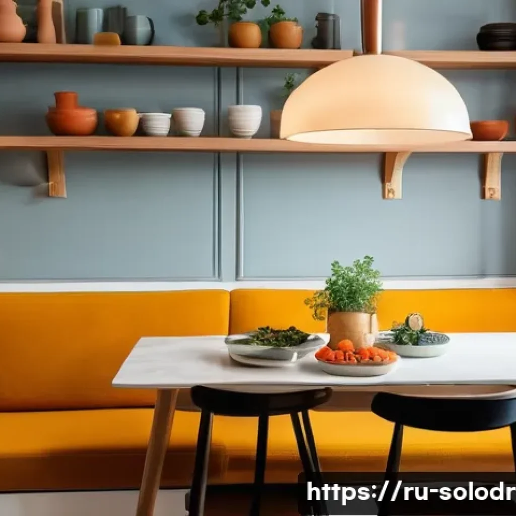 혼술과 혼밥의 차이 - A cozy, softly lit dining nook in a modern Russian apartment, featuring a single person enjoying a r...