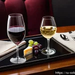 Home 18 혼술과 와인 홈와인 테이스팅 가이드 - A cozy home wine tasting setup featuring a wooden table with three distinct wine glasses: a wide-bow...